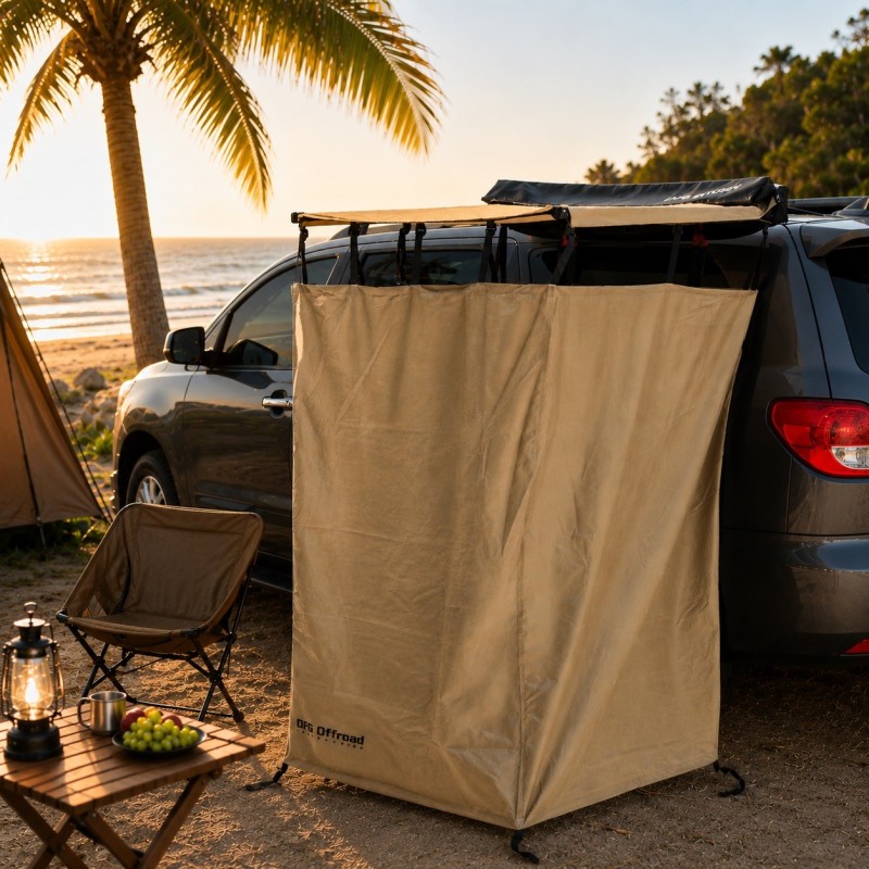 Overland Shower Tent with Roof TAN | DFG Offroad